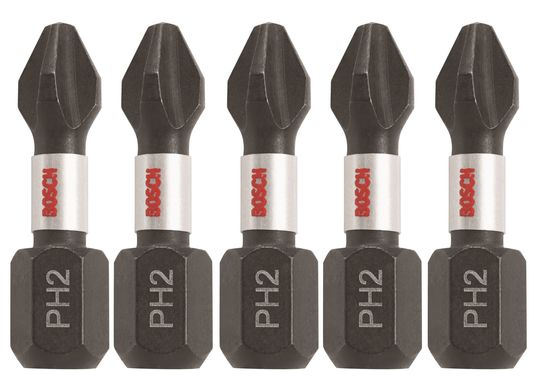 5 pc. Impact Tough™ 1 In. Phillips® #2 Insert Bits