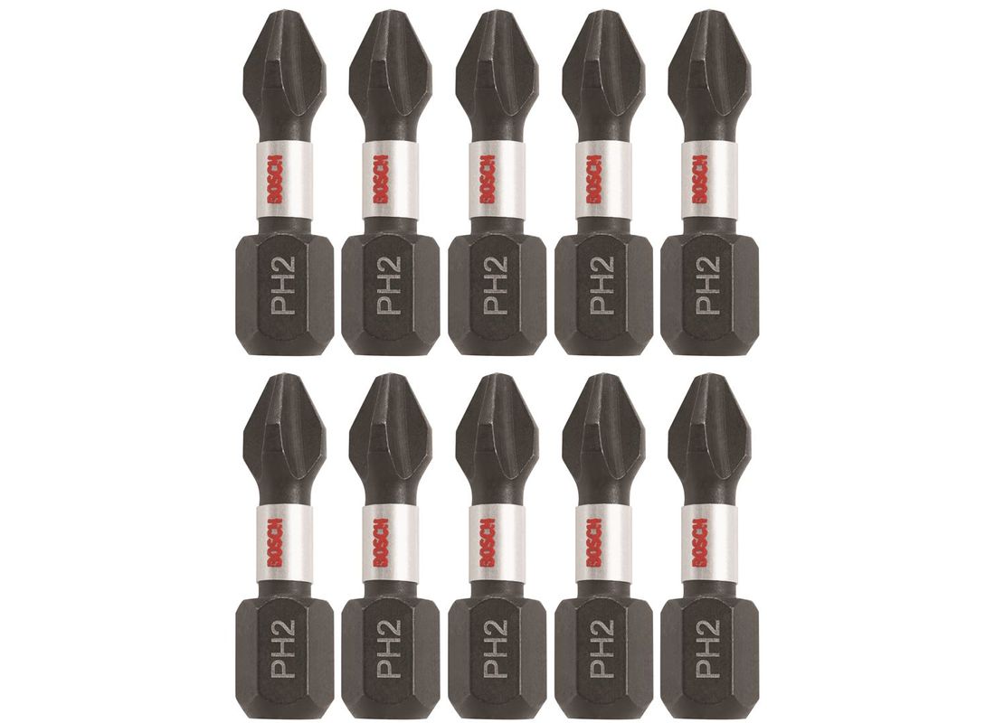 10 pc. Impact Tough™ 1 In. Phillips® #2 Insert Bits (Bulk Pack) Bosch ITPH21B