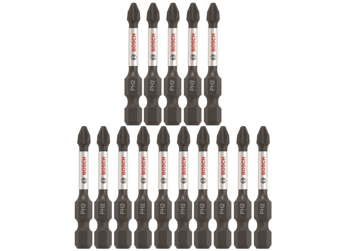 Embouts de vissage longs 2 po Impact Tough™ Phillips® #2, 15 pièces Bosch ITPH2215