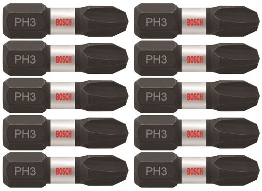 Embouts courts 1 po Impact Tough™ Phillips® #3, 10 pièces (en vrac)