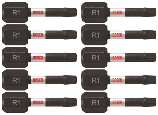 10 pc. Impact Tough™ 1 In. Square #1 Insert Bits (Bulk Pack)