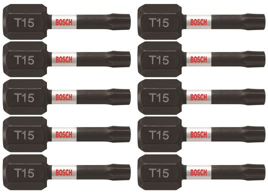 10 pc. Impact Tough™ 1 In. Torx® #15 Insert Bits (Bulk Pack)