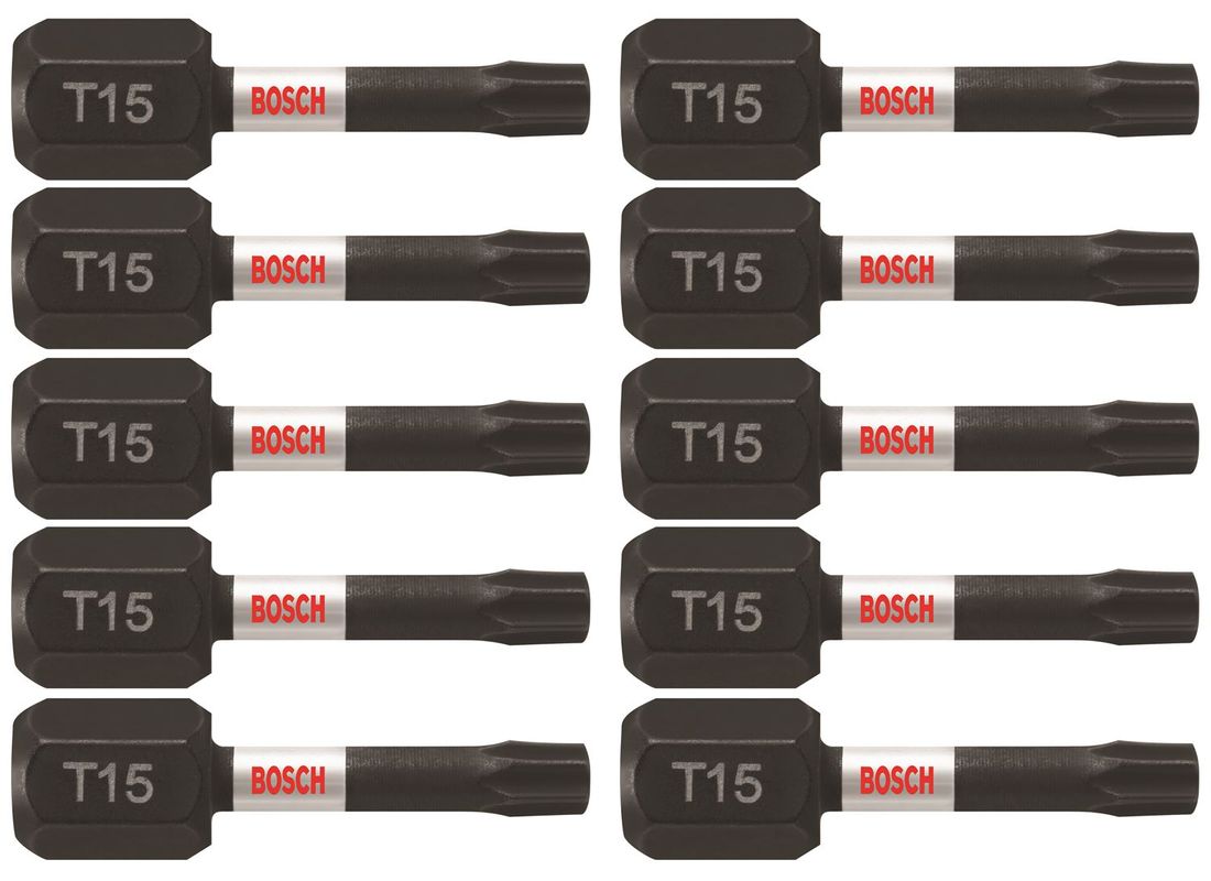 10 pc. Impact Tough™ 1 In. Torx® #15 Insert Bits (Bulk Pack) Bosch ITT151B