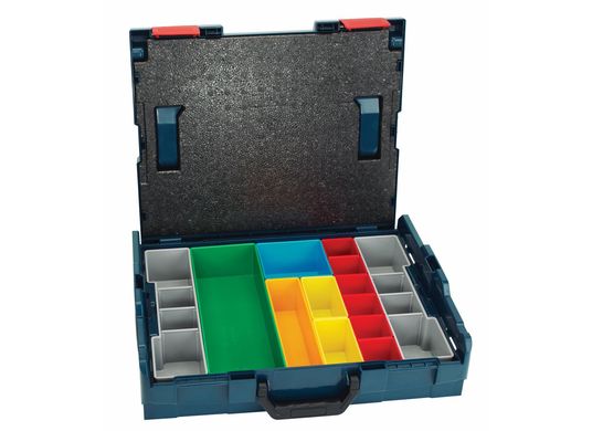 Coffret de transport empilable de 17-1/2 po x 14 po x 4-1/2 po avec ensemble de garniture de 13 pièces