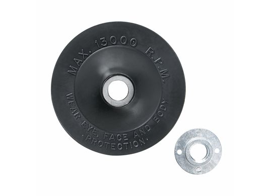 4-1/2 In. Angle Grinder Accessory Rubber Backing Pad with Lock Nut