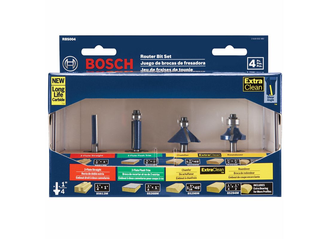 Ensemble de base pro 4 pièces, Queue 1/4 po Bosch RBS004