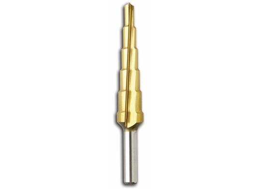3/16 In. to 1/2 In. Titanium-Coated Step Drill Bit