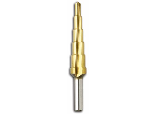 3/16 In. to 1/2 In. Titanium-Coated Step Drill Bit