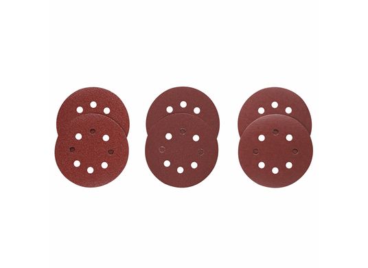 Assortiment de disques de ponçage auto-agrippants de 5 po à 8 trous, 6 pièces