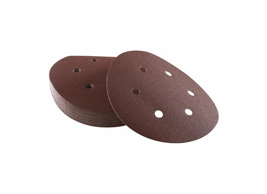 5 pc. 80 Grit 6 In. 6 Hole Hook-And-Loop Sanding Discs