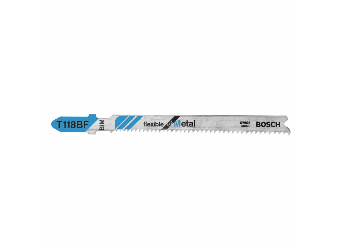 Lames de scie sauteuse à pied en T Flexible for Metal de 3-5/8 po à 11-14 dents par pouce, 5 pièces Bosch T118BF