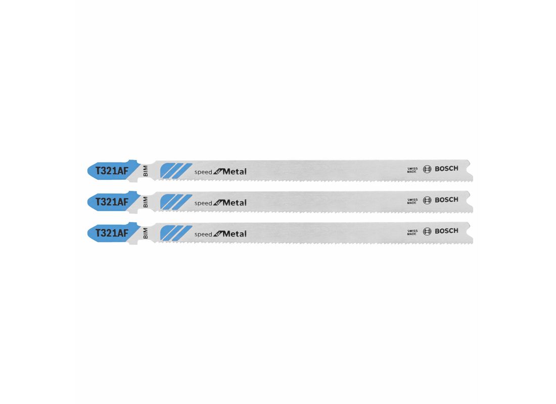 Lames de scie sauteuse à pied en T Speed for Metal de 5-1/4 po à 21 dents par pouce, 3 pièces Bosch T321AF3