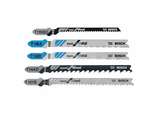 5 pc. T-Shank Jig Saw Blade Set for Wood and Metal