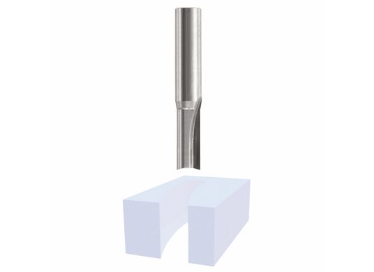 Fraise droite pour la coupe du plastique à 2 cannelures en carbure de 1/4 po x 1 po