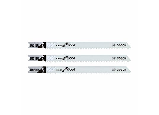 Lames de scie sauteuse à pied en U Clean for Wood de 4 po à pas inversé à 10 dents par pouce, 3 pièces