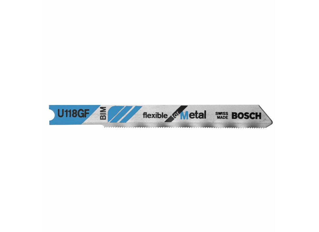 Lames de scie sauteuse à pied en U Flexible pour le métal de 2-3/4 po à 36 dents par pouce, 5 pièces Bosch U118GF