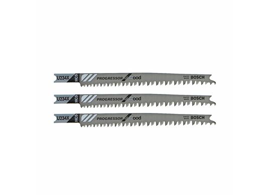 Lames de scie sauteuse à pied en U Progressor for Wood de 4-1/4 po à 8-12 dents par pouce, 3 pièces