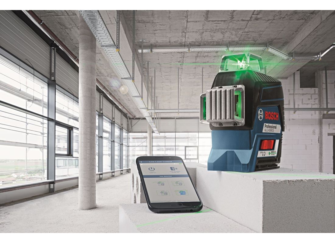 360? Connected Green-Beam Three-Plane Leveling and Alignment-Line Laser Bosch GLL3-330CG