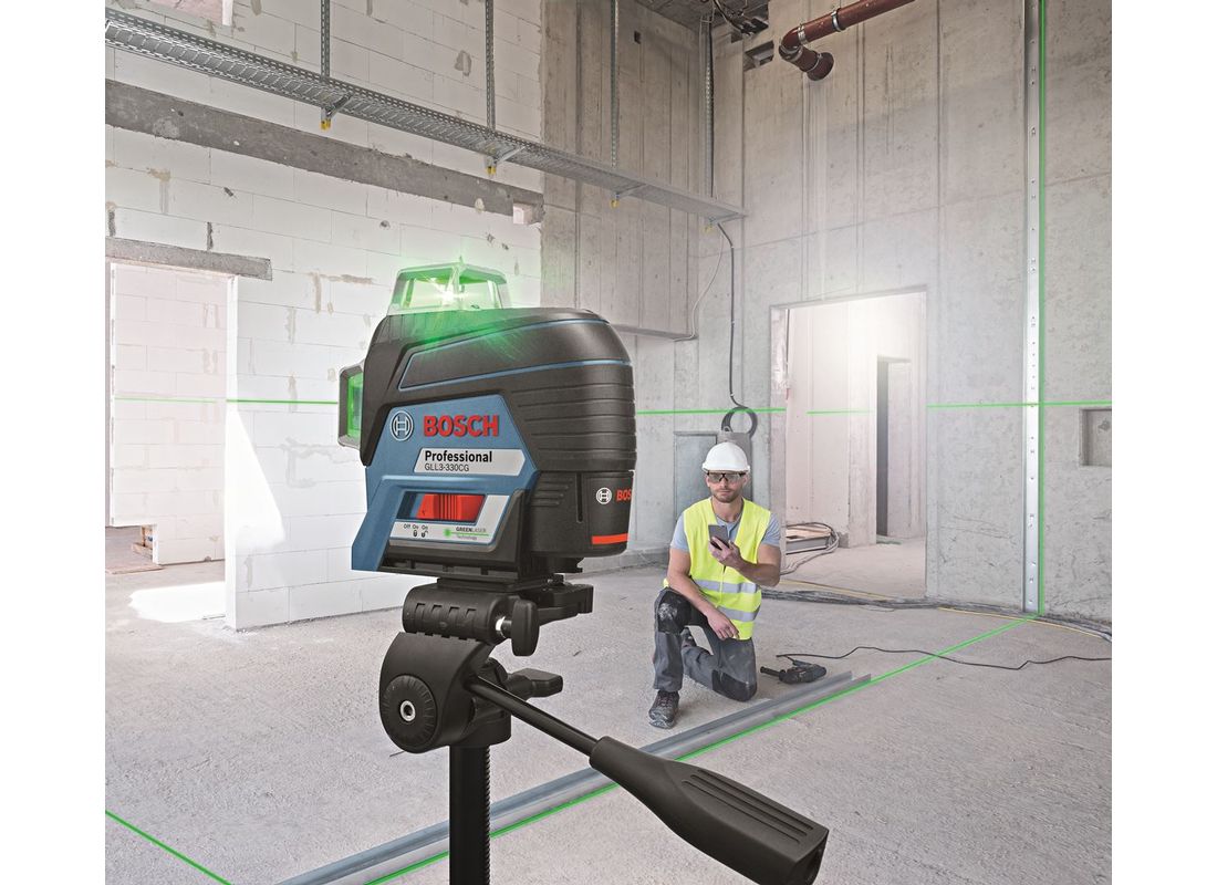 360? Connected Green-Beam Three-Plane Leveling and Alignment-Line Laser Bosch GLL3-330CG