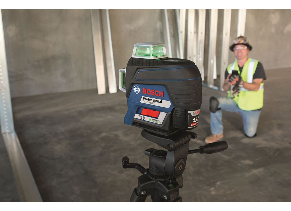 360? Connected Green-Beam Three-Plane Leveling and Alignment-Line Laser Bosch GLL3-330CG