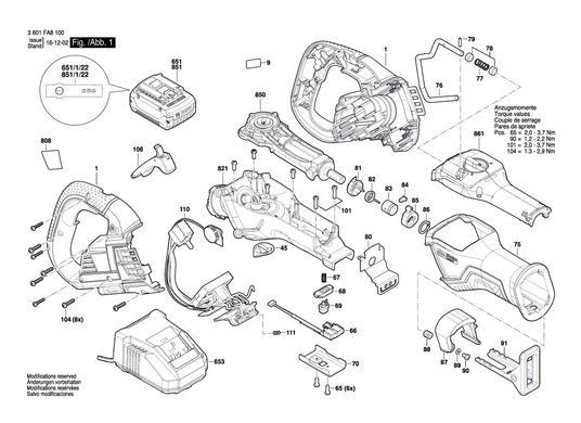 Reciprocating saw parts diagram