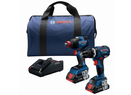 18V 2-Tool Combo Kit with Connected-Ready Freak 1/4 In. and 1/2 In. Two-In-One Impact Driver, Connected-Ready Compact Tough 1/2 In. Hammer Drill/Driver and (2) CORE18V 4.0 Ah Compact Batteries