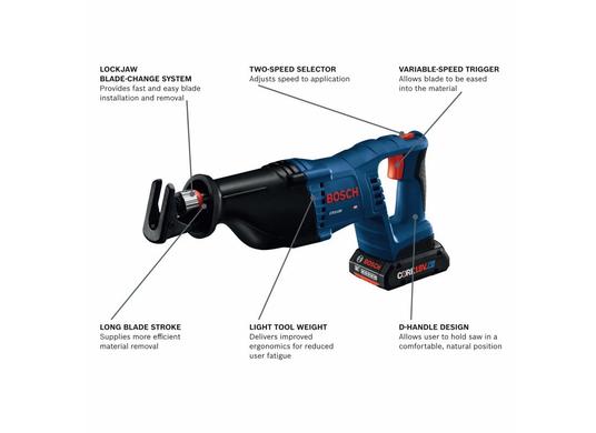 18V 1-1/8 In. D-Handle Reciprocating Saw Kit with (1) CORE18V 4.0 Ah Compact Battery