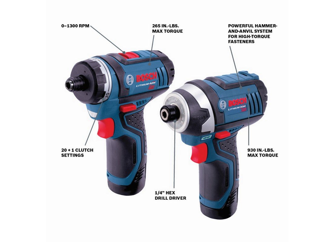 Ensemble de 2 outils 12 V Max comprenant une visseuse de poche à deux vitesses, une visseuse à chocs et 2 batteries de 2,0 Ah