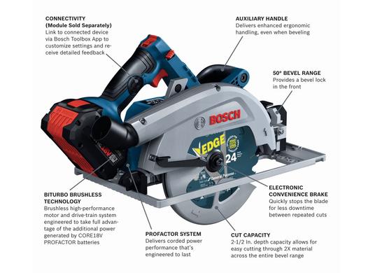 PROFACTOR 18V Strong Arm Connected-Ready 7-1/4 In. Circular Saw Kit with Track Compatibility and (1) CORE18V 8.0 Ah PROFACTOR Performance Battery