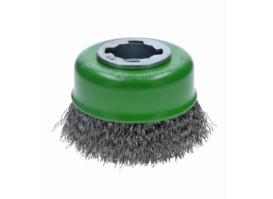 3 In. Wheel Dia. X-LOCK Arbor Stainless Steel Crimped Wire Cup Brush