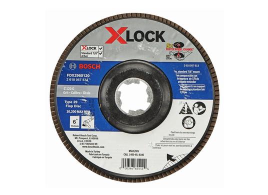 6 In. X-LOCK Arbor Type 29 120 Grit Flap Disc