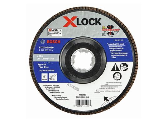 6 In. X-LOCK Arbor Type 29 80 Grit Flap Disc