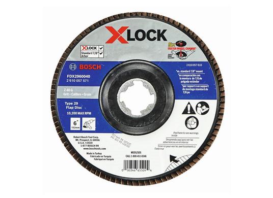 6 In. X-LOCK Arbor Type 29 40 Grit Flap Disc