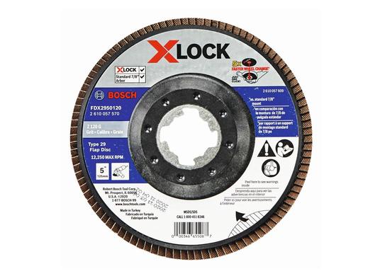 5 In. X-LOCK Arbor Type 29 120 Grit Flap Disc
