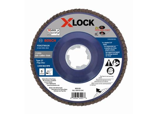 5 In. X-LOCK Arbor Type 27 120 Grit Flap Disc