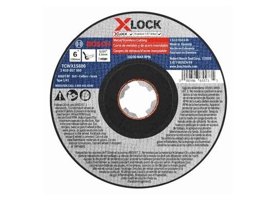 Disque à tronçonner X-LOCK de 6 po x 1/16 po pour arbre type 1A (ISO 41), grain 60, pour la coupe rapide des métaux et des aciers inoxydables