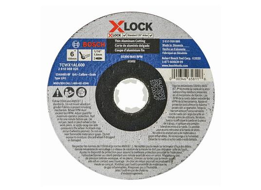 6 In. x 1/16 In. X-LOCK Arbor Type1A (ISO 41) 46 Grit Metal Cutting Abrasive Wheel