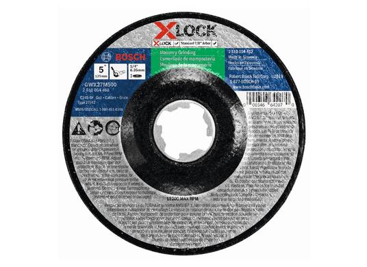 Disque à meuler X-LOCK spécial maçonnerie de 5 po x 1/4 po pour arbre type 27, grain 30