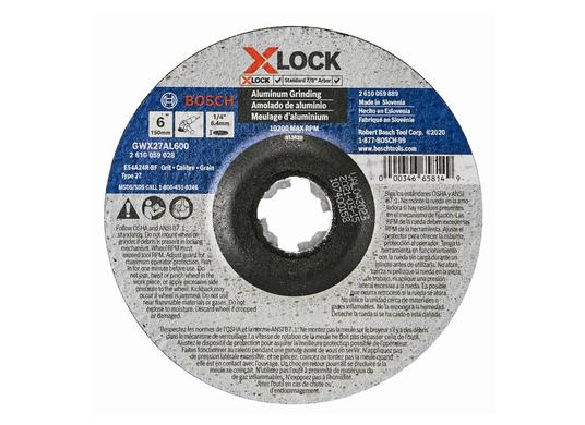 Disque à meuler X-LOCK spécial métal de 6 po x 1/4 po pour arbre type 27, grain 24