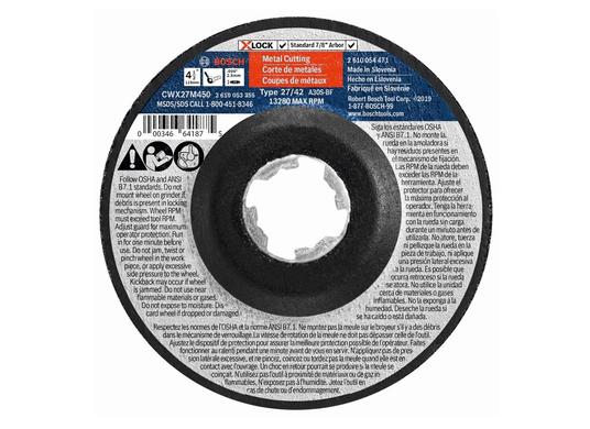 4-1/2 In. x .098 In. X-LOCK Arbor Type 27A (ISO 42) 30 Grit Metal Cutting and Grinding Abrasive Wheel
