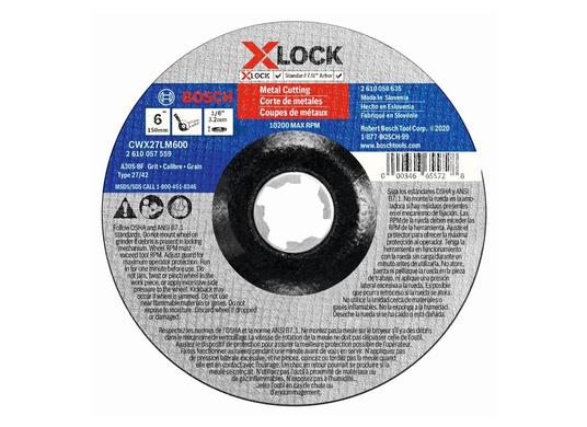 Disque à tronçonner et meuler X-LOCK spécial métal de 6 po x 1/8 po pour arbre type 27A (ISO 42), grain 30