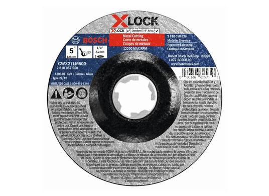 Disque à tronçonner et meuler X-LOCK spécial métal de 5 po x 1/8 po pour arbre type 27A (ISO 42), grain 30