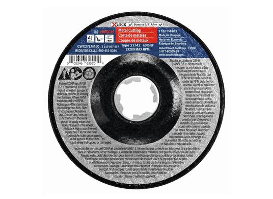 4-1/2 In. x 1/8 In. X-LOCK Arbor Type 27A (ISO 42) 30 Grit Metal Cutting and Grinding Abrasive Wheel